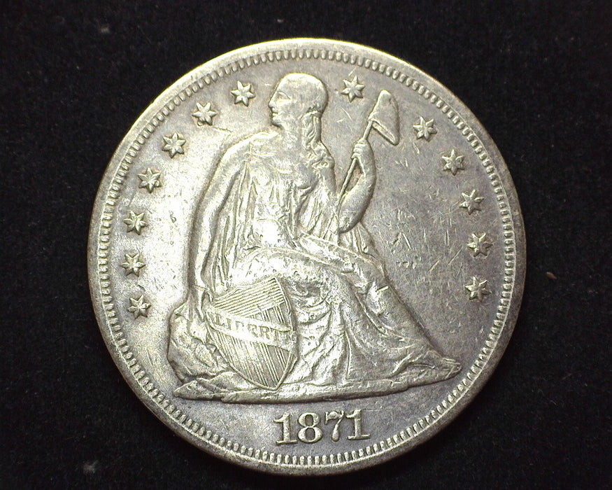 1871 Seated Liberty Dollar XF - US Coin