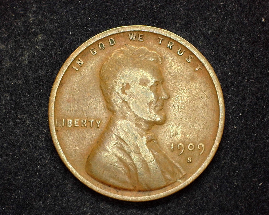 1909 S VDB Lincoln Wheat Cent F+ - US Coin