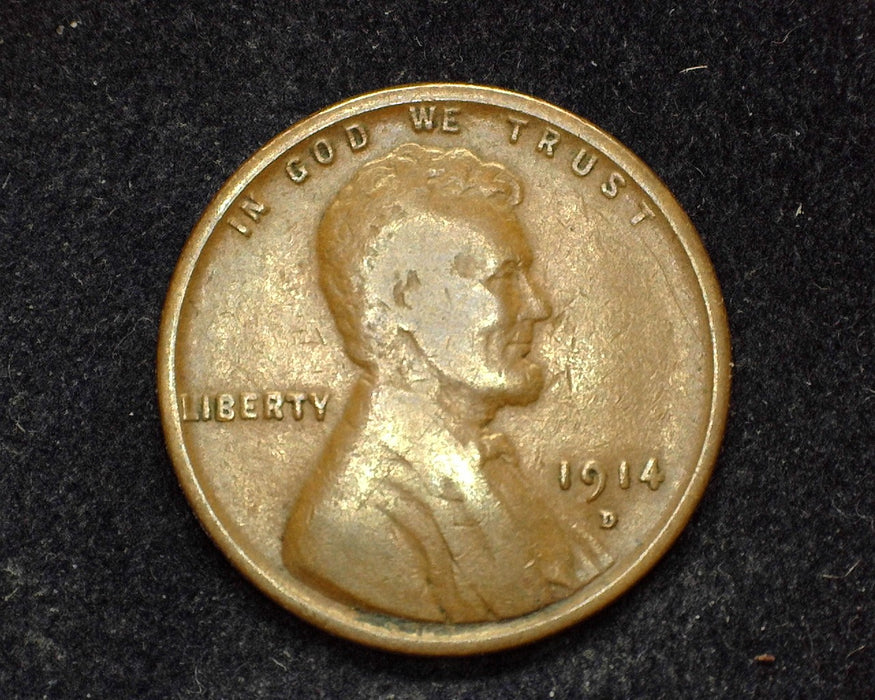 1914 D Lincoln Wheat Cent F - US Coin