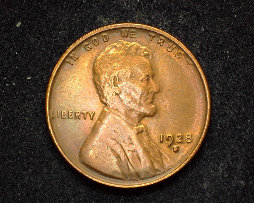 1928 S Lincoln Wheat Cent AU - US Coin