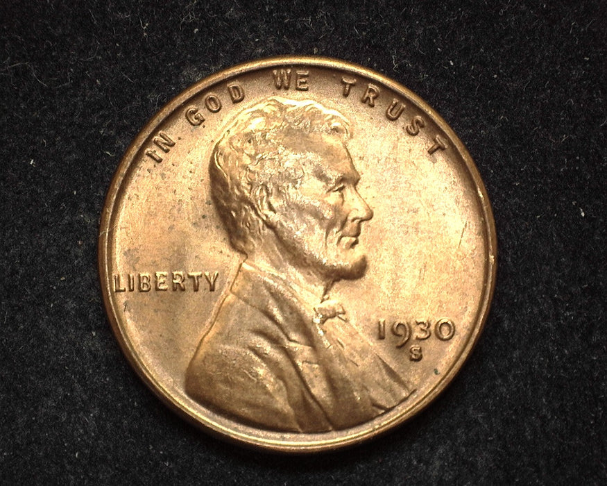 1930 S Lincoln Wheat Cent BU MS63 Red - US Coin