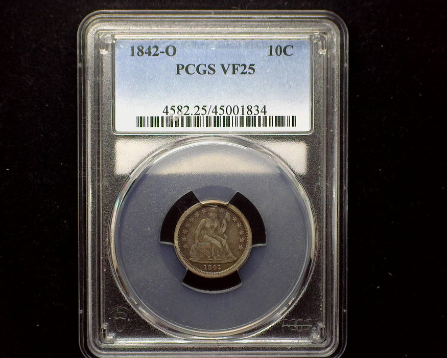 1842 O Liberty Seated Dime PCGS  VF25 - US Coin