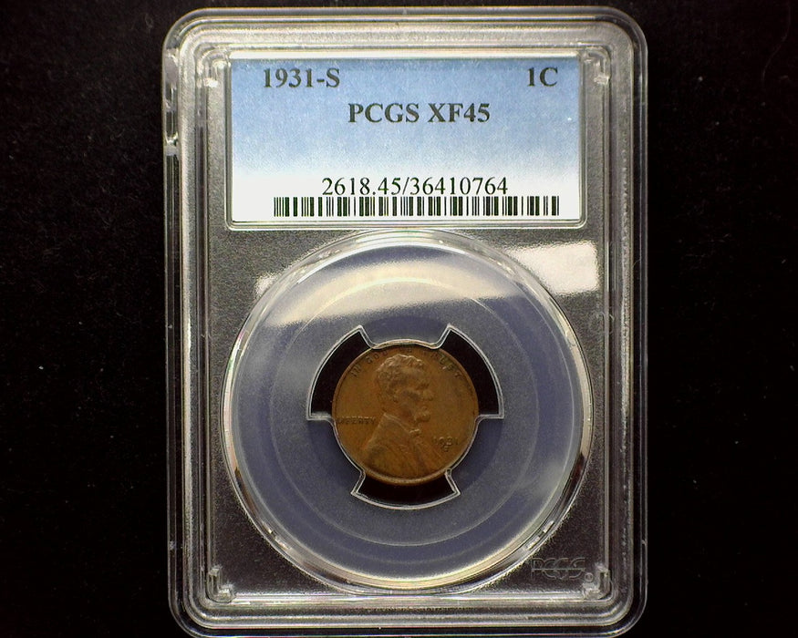 1931 S Lincoln Wheat Cent PCGS XF 45 - US Coin