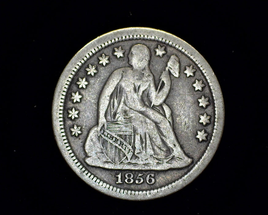 1856 Liberty Seated Dime F - US Coin