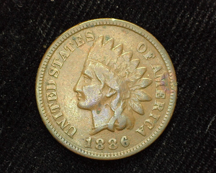 1886 Var. 1 Indian Head Penny/Cent VG - US Coin