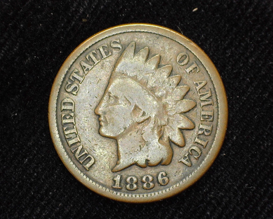 1886 Ty 2 Indian Head Penny/Cent G/VG - US Coin