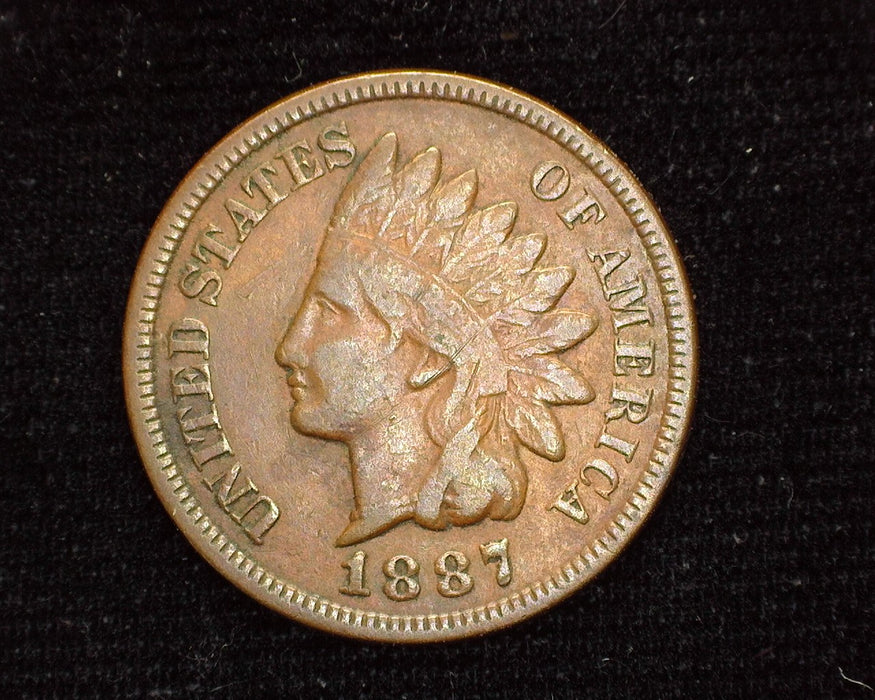 1887 Indian Head Penny/Cent F - US Coin