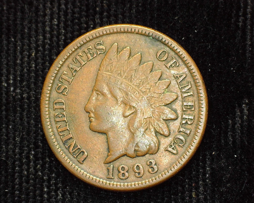 1893 Indian Head Penny/Cent F/VF - US Coin