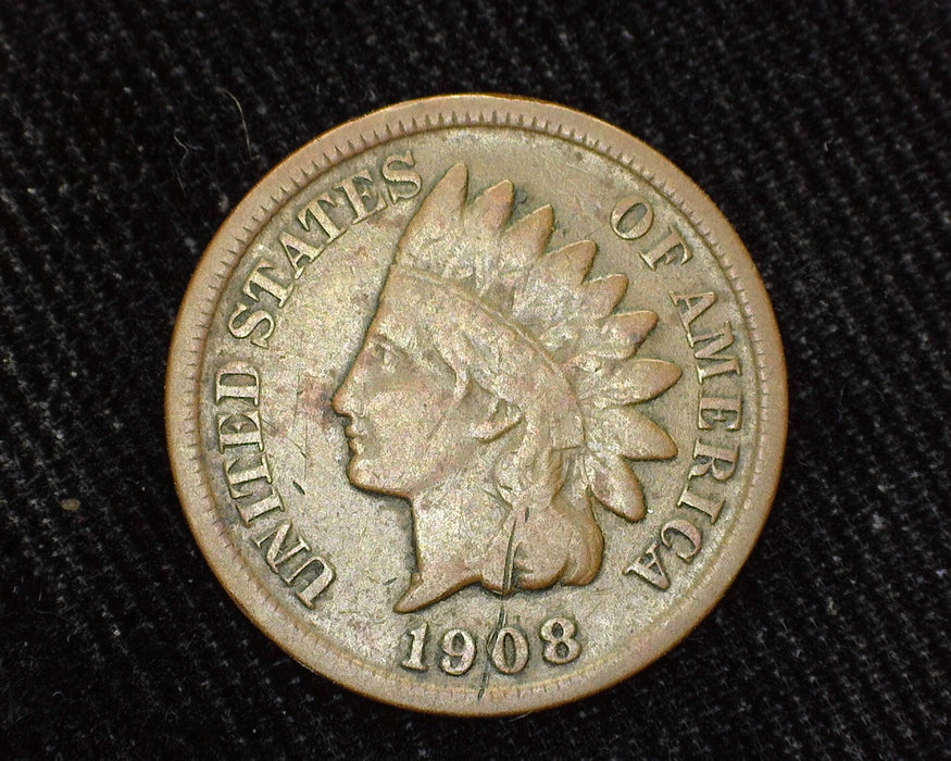 1908 S Indian Head Penny/Cent VG - US Coin