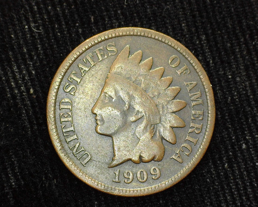 1909 S Indian Head Penny/Cent VG - US Coin