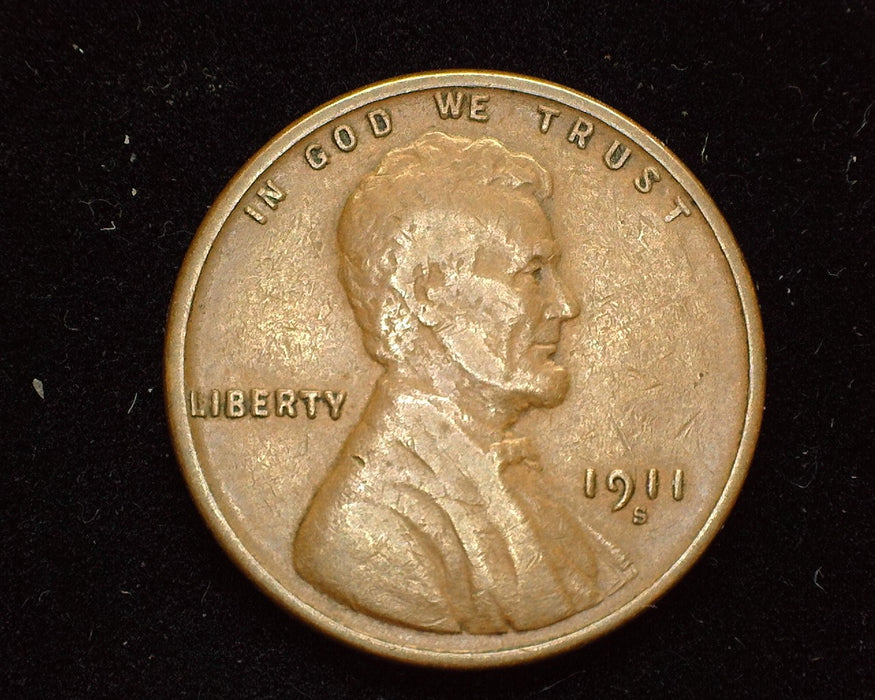 1911 S Lincoln Wheat Penny/Cent VF - US Coin