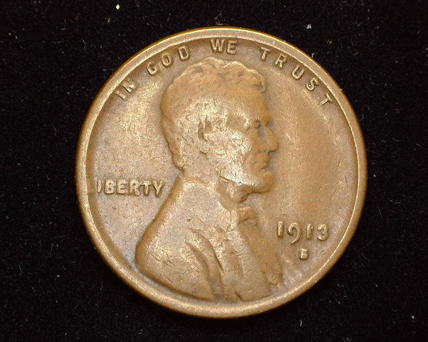 1913 S Lincoln Wheat Cent F - US Coin