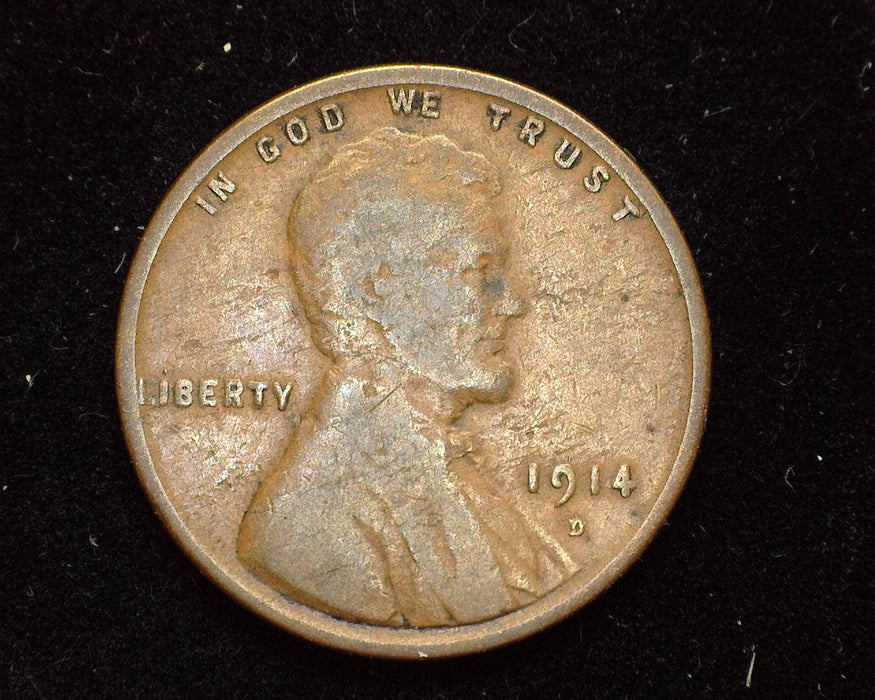 1914 D Lincoln Wheat Cent VG - US Coin