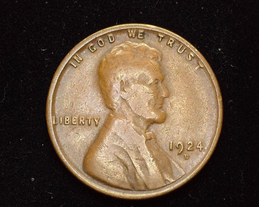 1924 D Lincoln Wheat Cent F - US Coin