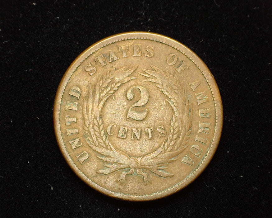 1865 Two Cent Piece VG - US Coin