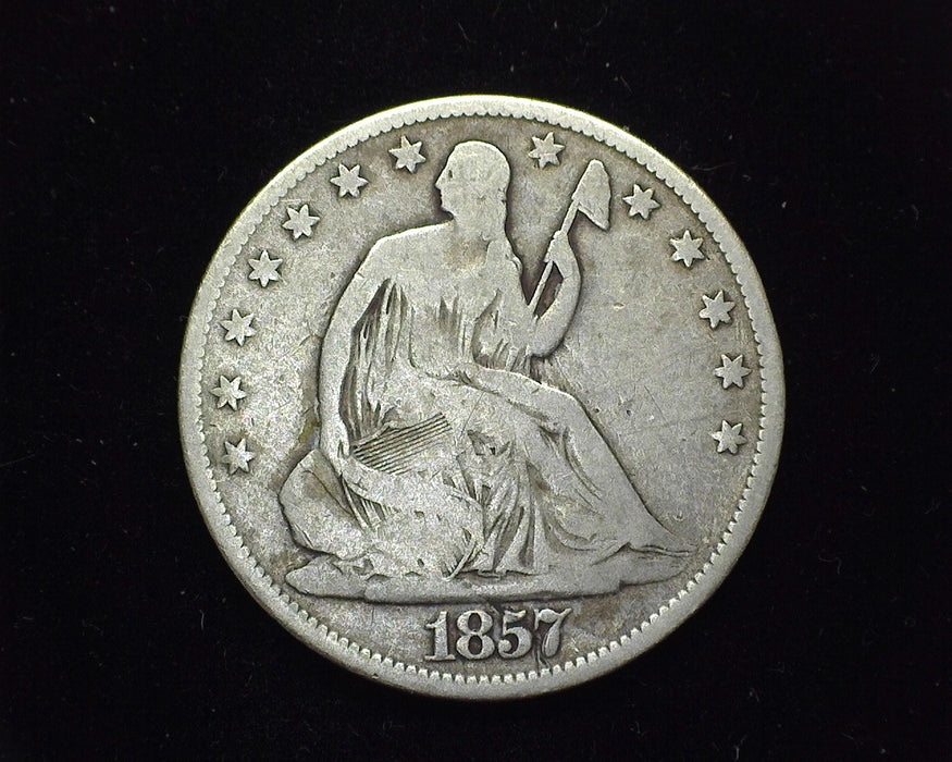 1857 Seated Liberty Half Dollar G+ - US Coin