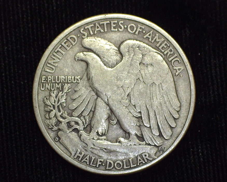 1938 D Liberty Walking Half Dollar F/VF - US Coin