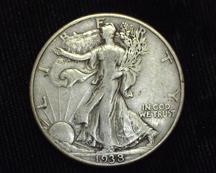 1938 D Liberty Walking Half Dollar F - US Coin