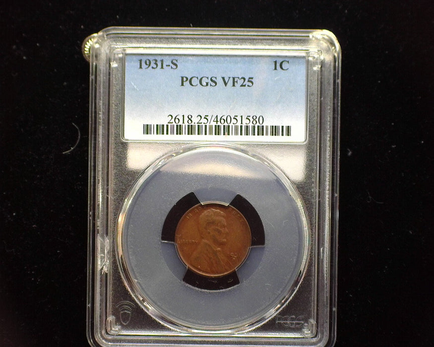 1931 S Lincoln Wheat Penny/Cent PCGS VF 25 - US Coin