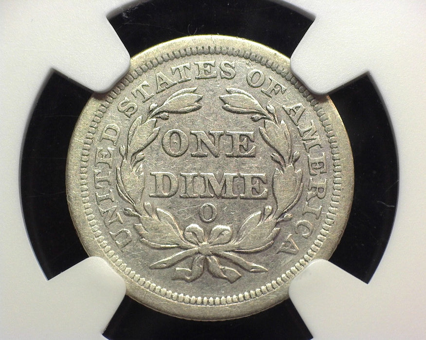 1851 O Liberty Seated Dime NGC VF Details Cleaned - US Coin