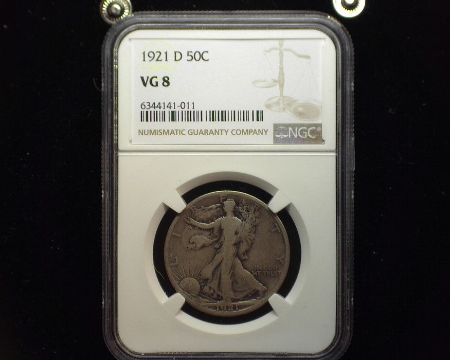 1921 D Liberty Walking Half Dollar NGC VG 8 - US Coin