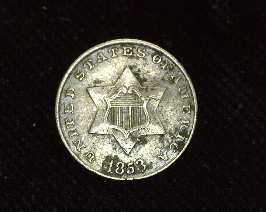 1853 Three Cent Silver F - US Coin