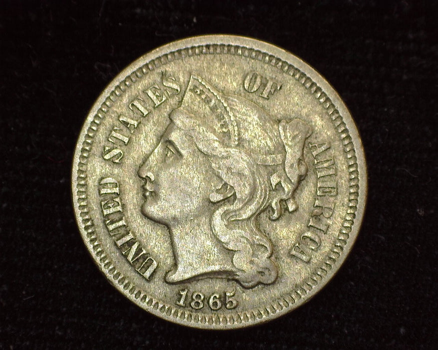 1865 Three Cent Nickel VF - US Coin