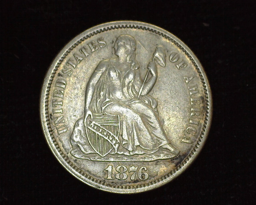 1876 Liberty Seated Dime XF Scratch - US Coin