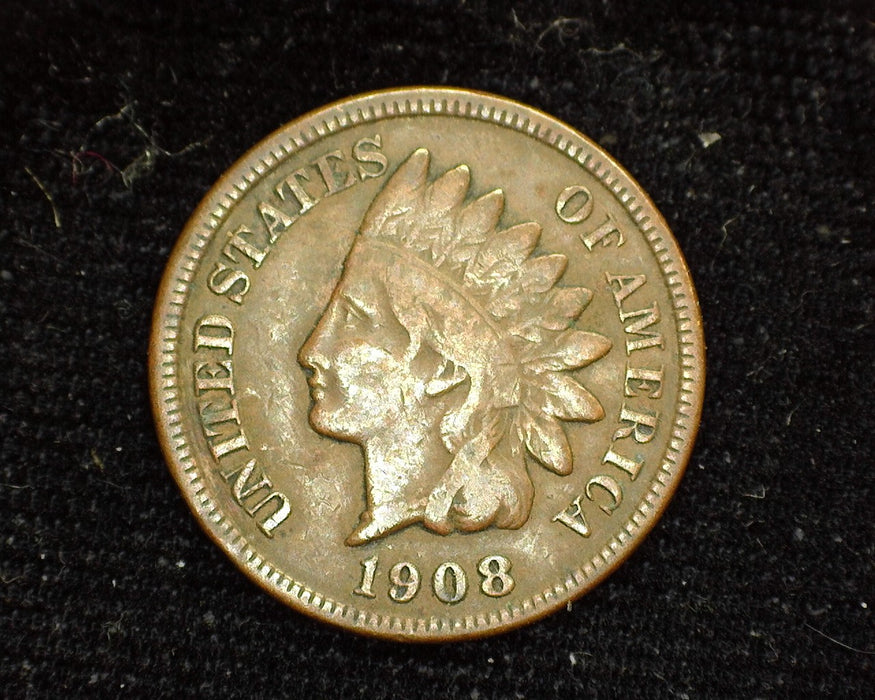 1908 S Indian Head Penny/Cent VG/F - US Coin