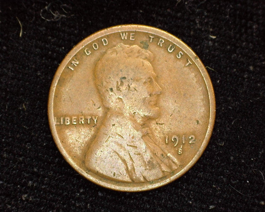 1912 S Lincoln Wheat Penny/Cent VG Tiny hits - US Coin