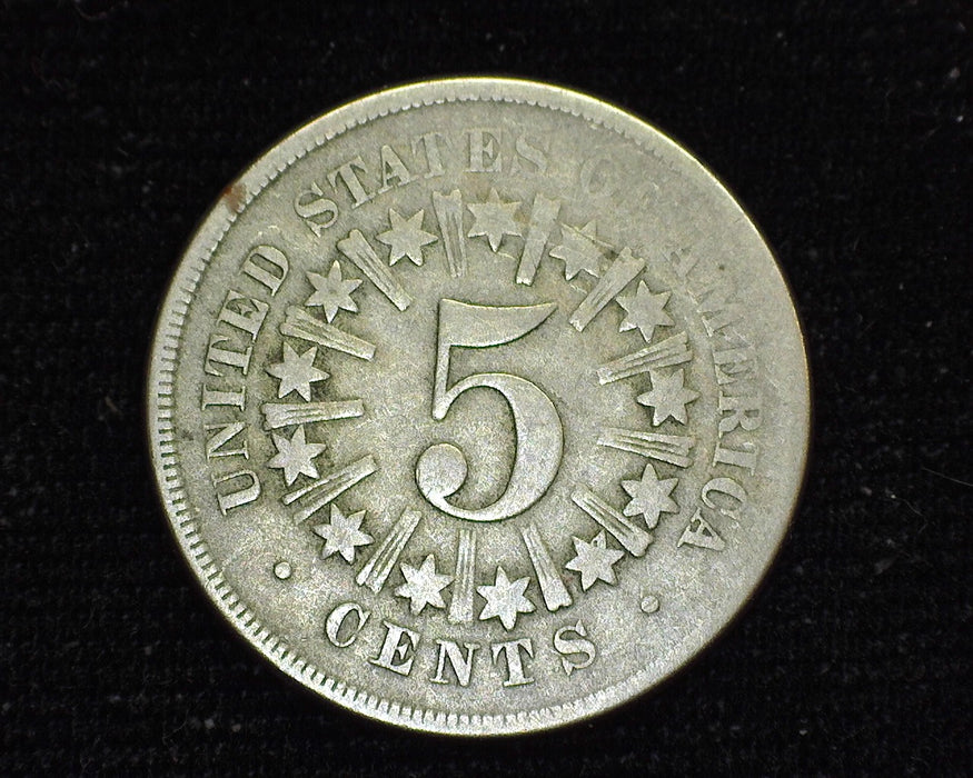 1866 Rays Shield Nickel F - US Coin