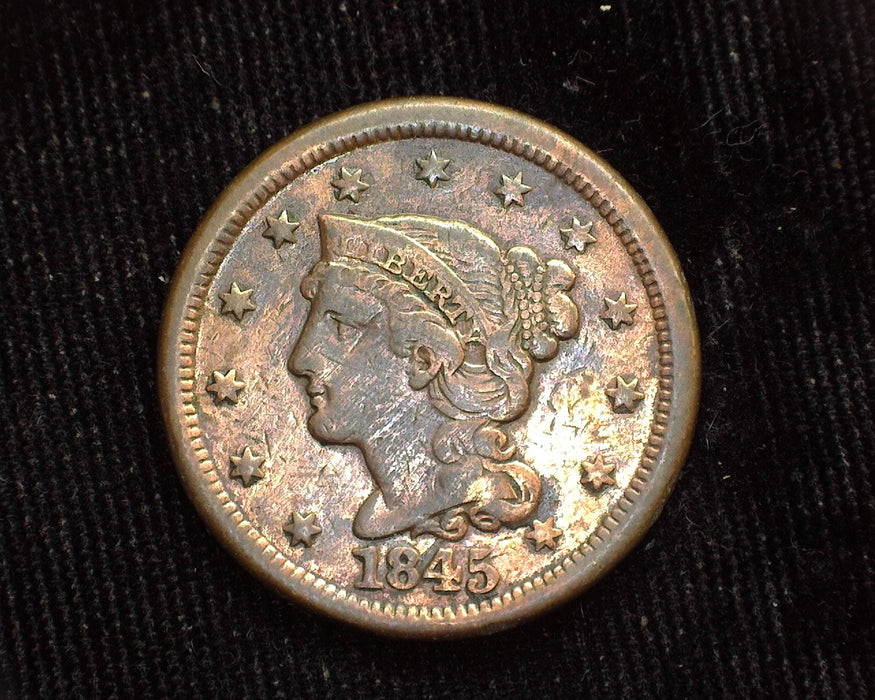 1845 Large Cent Braided Hair Cent VF - US Coin