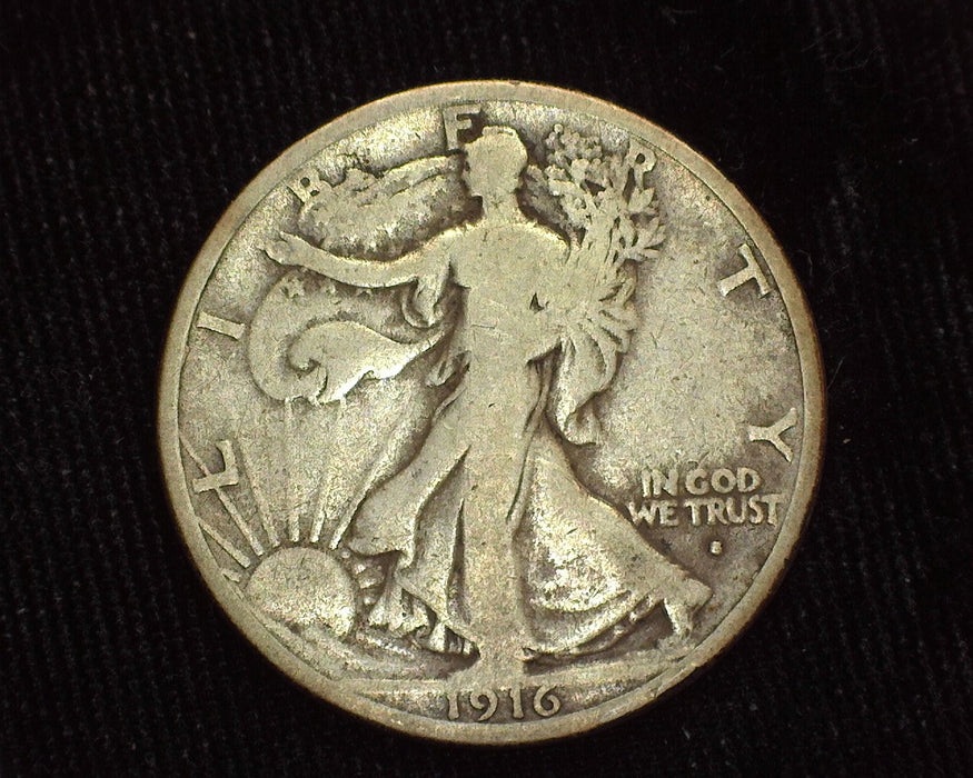 1916 S Liberty Walking Half Dollar VG - US Coin