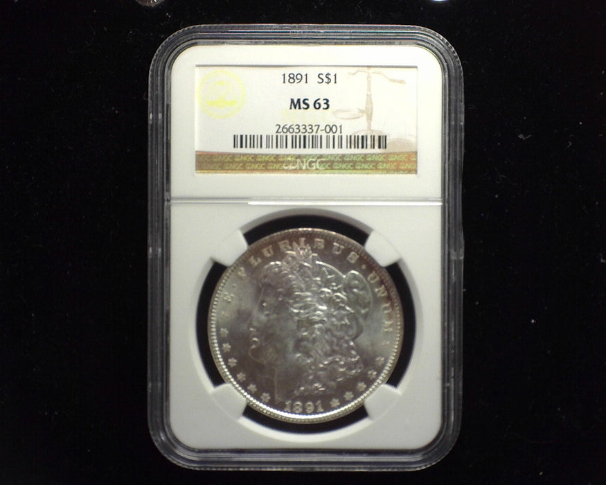 1891 Morgan Silver Dollar NGC MS 63 - US Coin