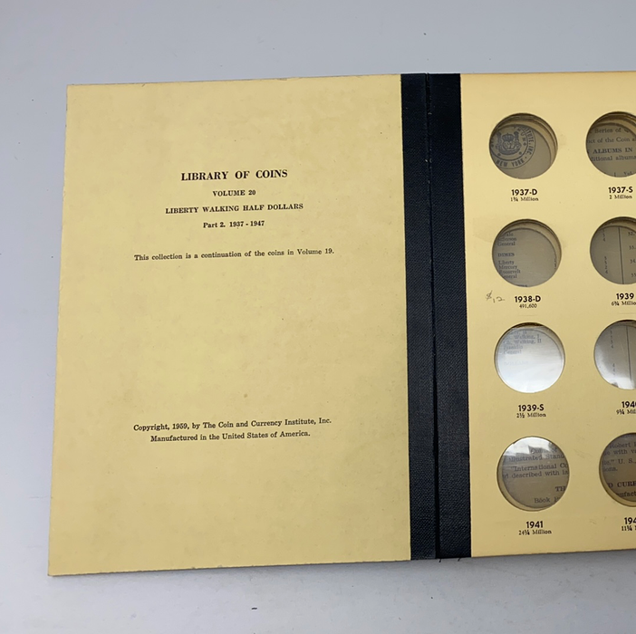 Library of Coins Vol 20 Liberty Walking Half Dollars P2 Coin Album-Used