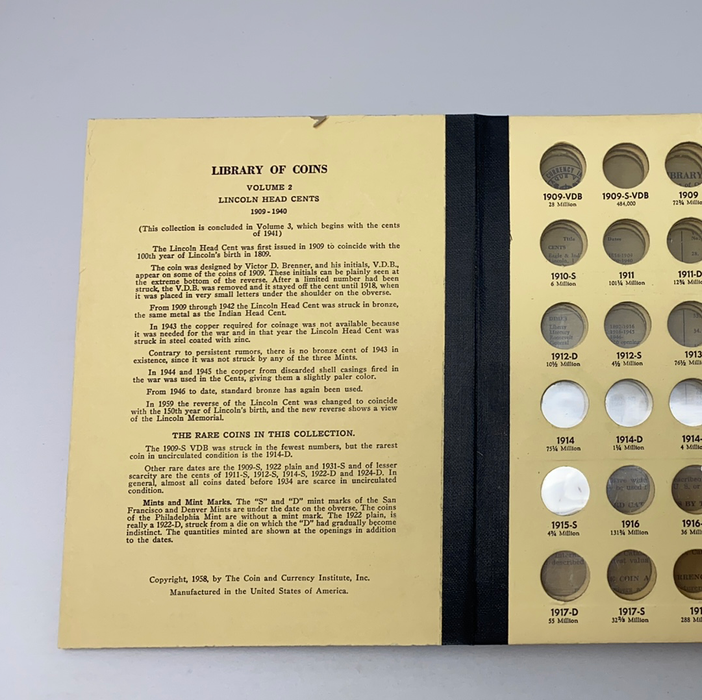 Library of Coins Vol 2 Lincoln Cents Part 1 Coin Album-Used