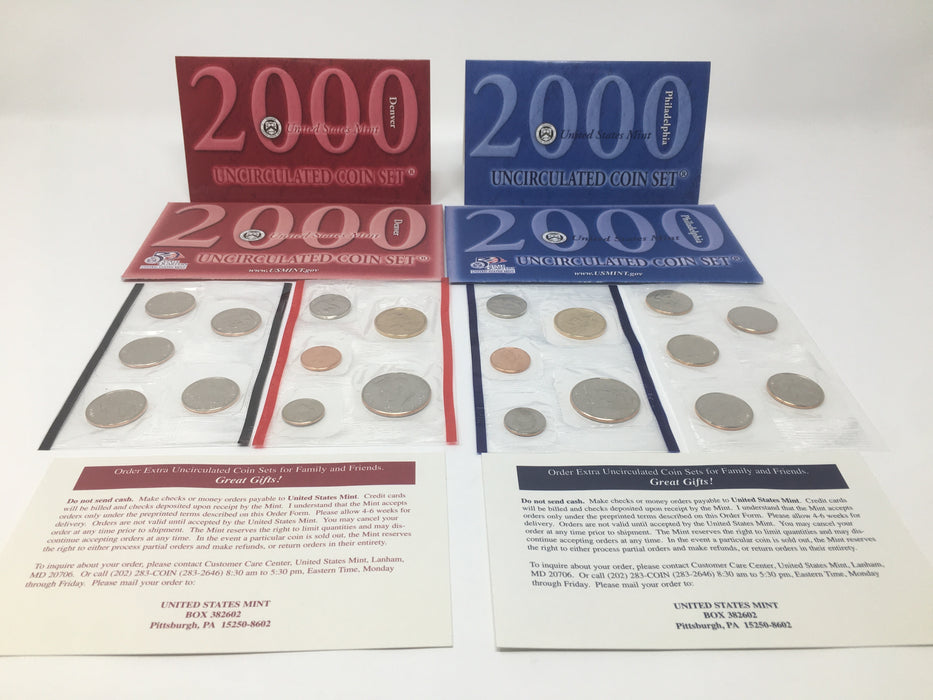 2000 P & D US Mint Uncirculated Coin Set