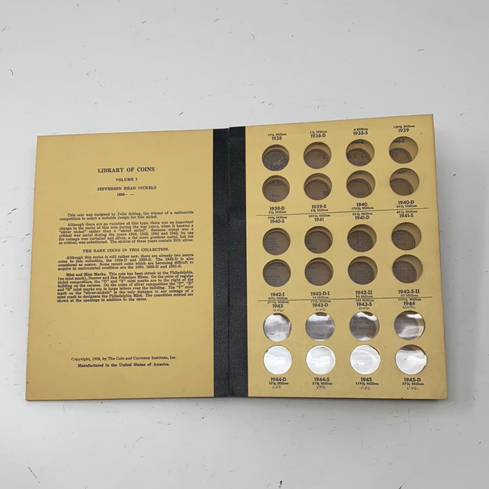 Library of Coins Vol 7 Jefferson Head Nickels Coin Album-Used