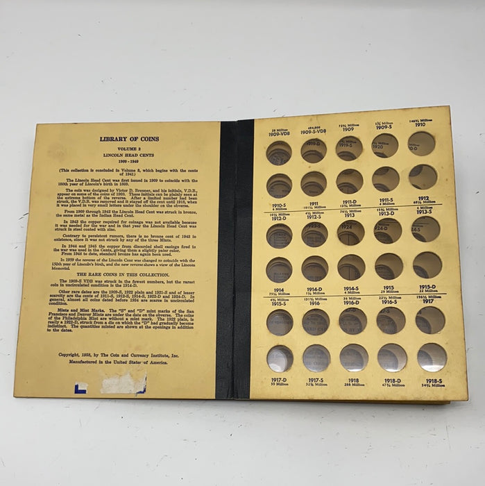 Library of Coins Vol 2 Lincoln Cents Part 1 Coin Album-Used