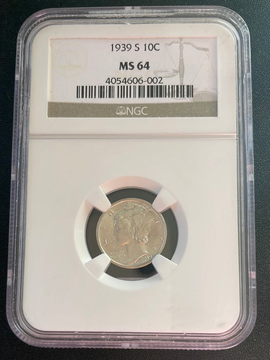 1939 S Mercury Dime NGC MS64 - US Coin