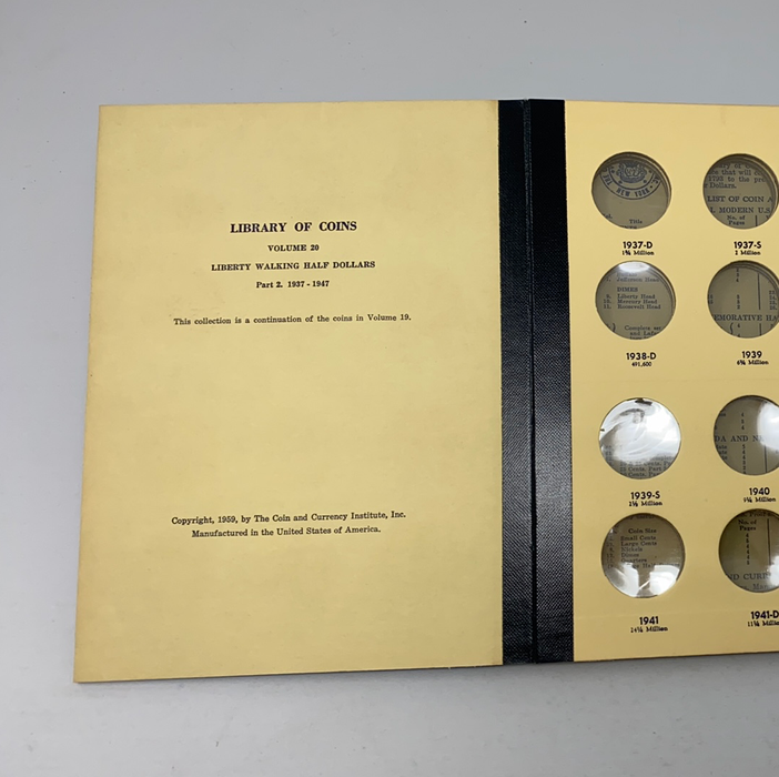 Library of Coins Vol 20 Liberty Walking Half Dollars P2 Coin Album-Used