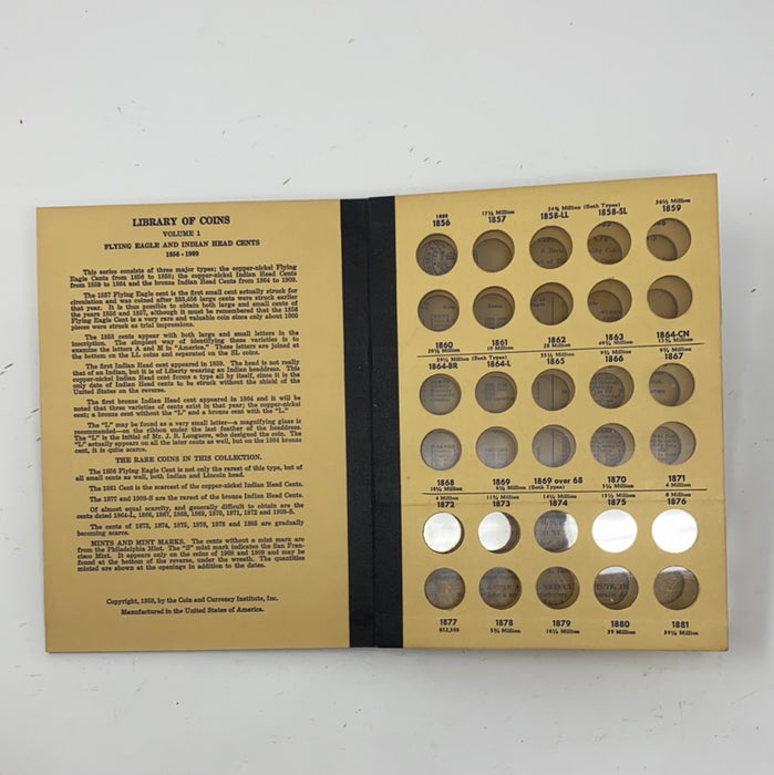 Library of Coins Vol 1 Flying Eagle/Indian Head Coin Album-Used