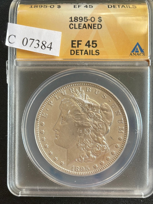 1895 O Morgan Silver Dollar ANACS EF 45 Details Cleaned - US Coin