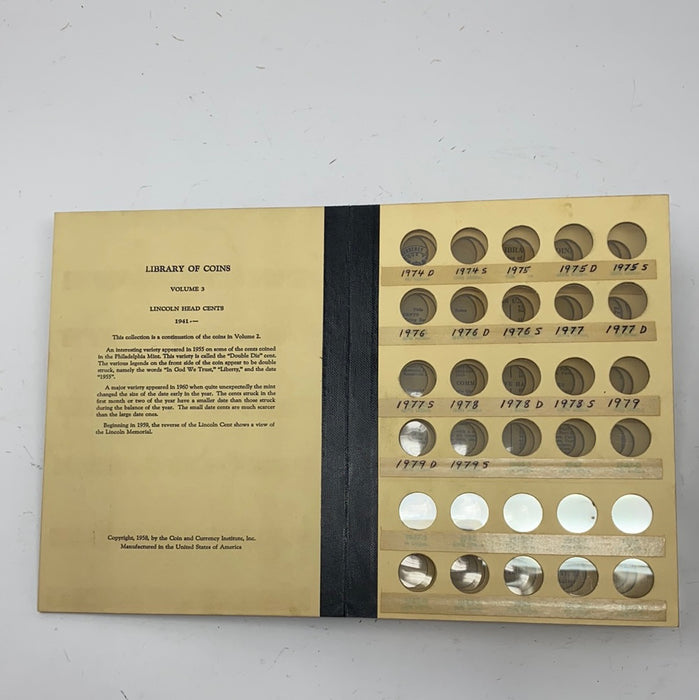 Library of Coins Vol 3 Lincoln Cents Part 2 Coin Album-Used