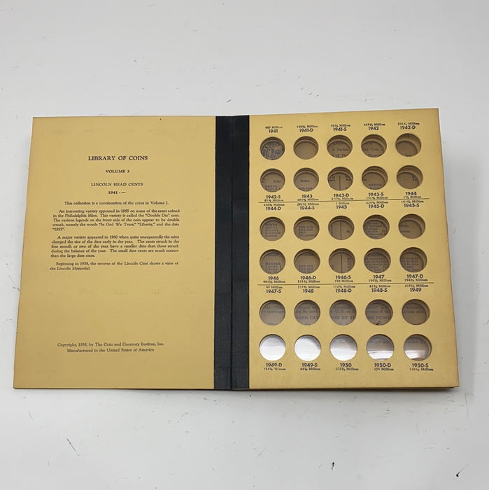 Library of Coins Vol 3 Lincoln Cents Part 2 Coin Album-Used