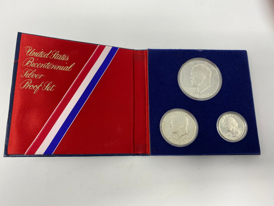 1976 S US Mint Bicentennial Silver Proof Set (3 Coins) 40% Silver