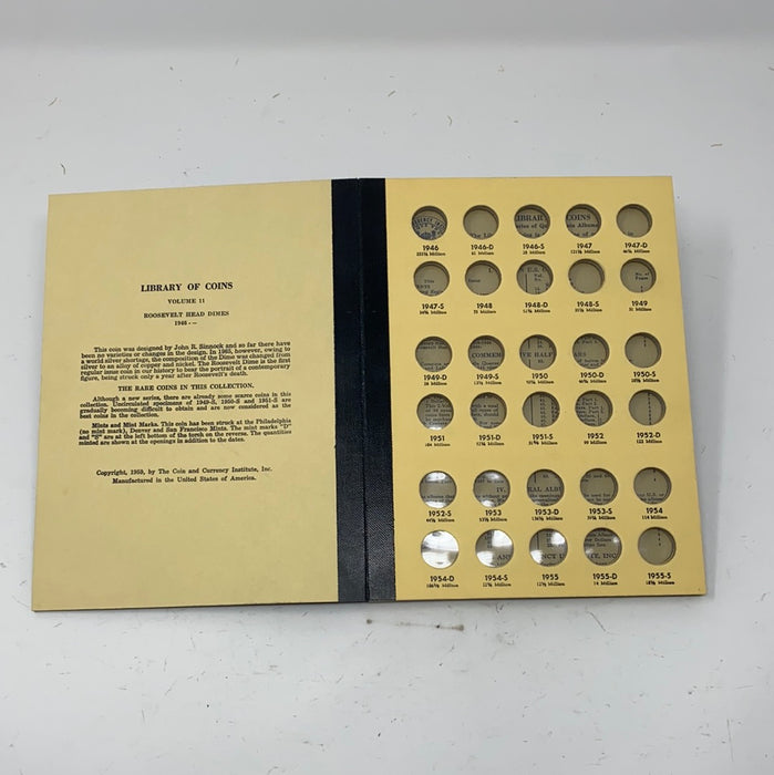 Library of Coins Vol 11 Roosevelt Head Dimes Coin Album-Used