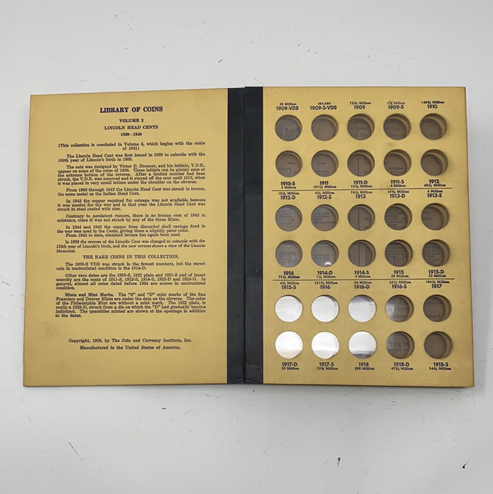 Library of Coins Vol 2 Lincoln Cents Part 1 Coin Album-Used