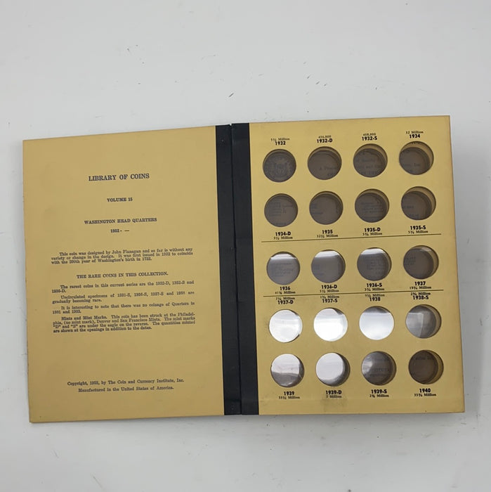 Library of Coins Vol 15 Washington Quarters Coin Album-Used