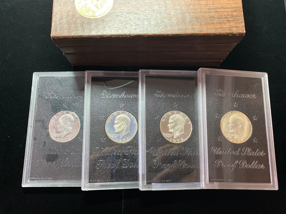 1971 1972 1973 1974 S Eisenhower 40% Silver Proof Set w/Boxes